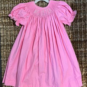 Girls 3T Southern Sunshine Smocked "Big Sister" dress